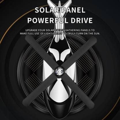 Solar Helicopter Air Freshener - Rotating Car Aroma Diffuser (Gold)